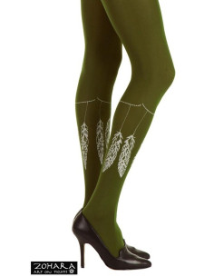 Collant Zohara kaki plumes