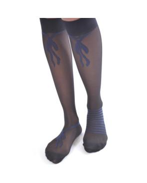 Mi bas Noeuds et Rayures Berthe Lycra 30