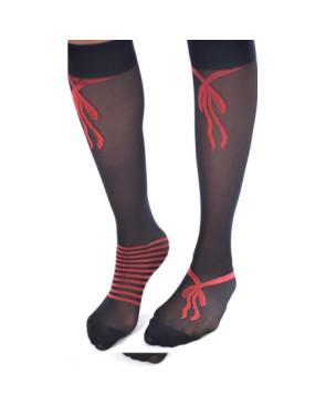 mi bas asymétrique berthe aux grands pieds rayures et noeuds pap