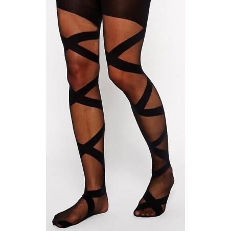 Collant bandes Croisées