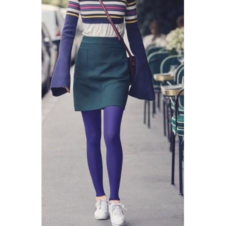 Collant opaque sans pieds Bleu indigo
