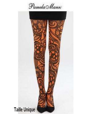 Collant Varrick Orange Psychédélique Pamela Mann