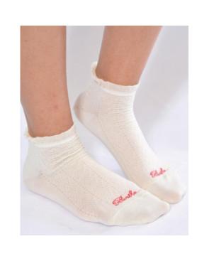 socquette Fil d'ecosse Berthe aux grands pieds ecailles ivoire