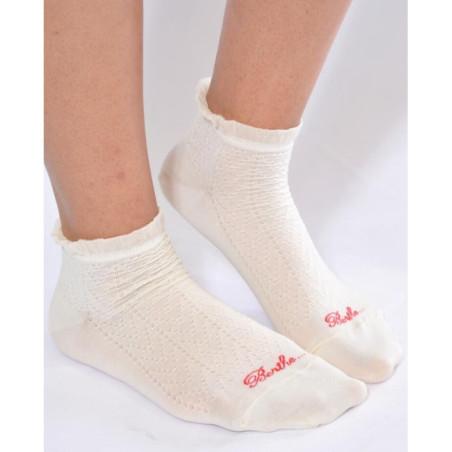 socquette Fil d'ecosse Berthe aux grands pieds ecailles ivoire