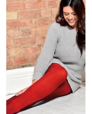 H&Nathalie Femme Collant Opaque 80 HN Rouge
