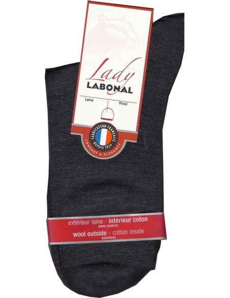 Chaussettes Labonal Laine intérieure coton gris antracithe