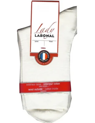 Chaussettes Labonal Laine intérieure coton gris ivoire