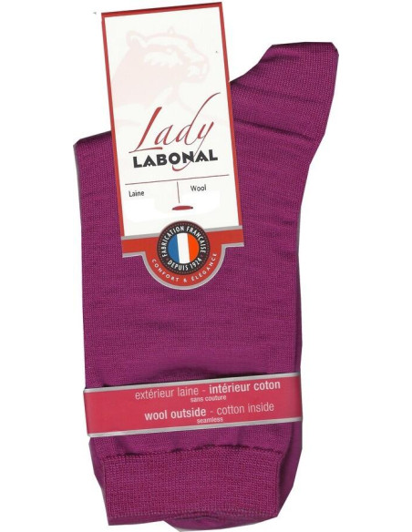 Chaussettes Labonal Laine intérieure coton fushia