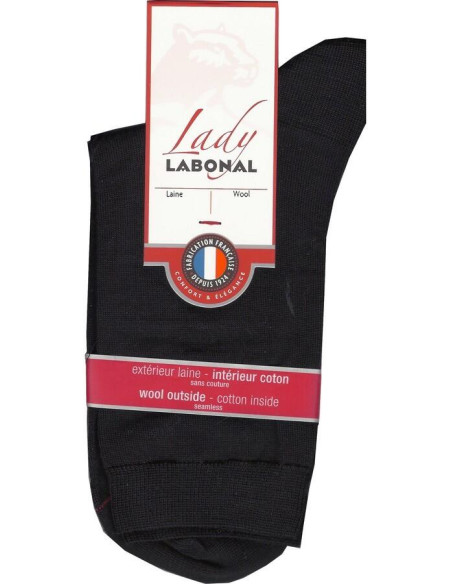 Chaussettes Labonal Laine intérieure coton noir