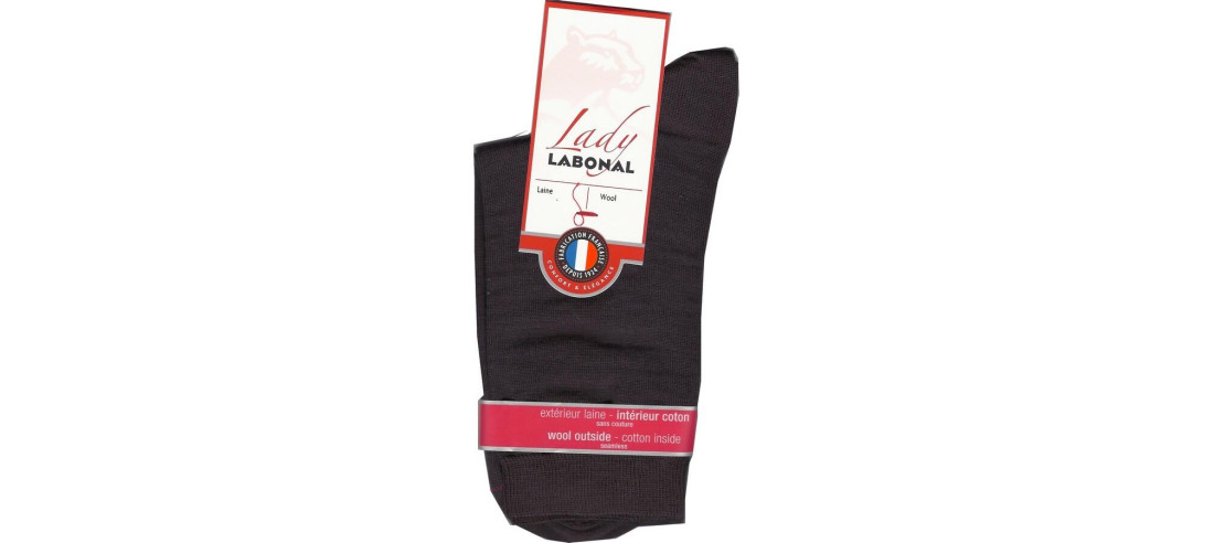 Chaussettes Labonal Laine intérieure coton marron