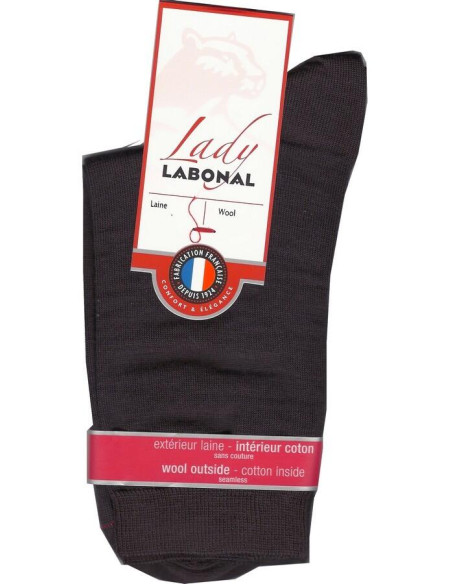 Chaussettes Labonal Laine intérieure coton marron