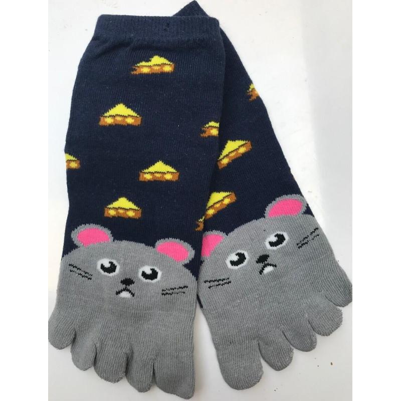 Chaussettes 5 Doigts enfant Souris et Fromage