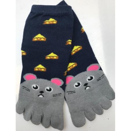 Chaussettes 5 Doigts enfant Souris et Fromage