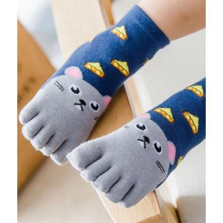 Chaussettes 5 Doigts enfant Souris et Fromage