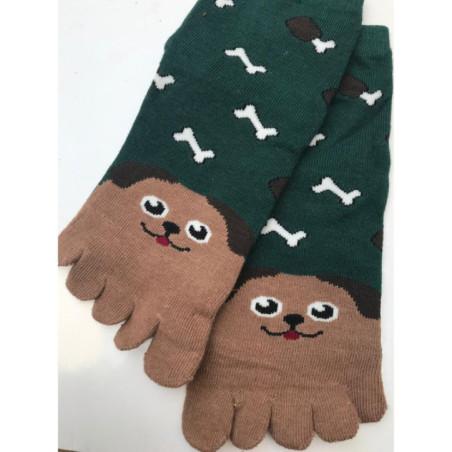 Chaussettes 5 doigts enfants Chiens os