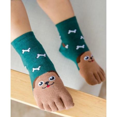 Chaussettes 5 doigts enfants Chiens os