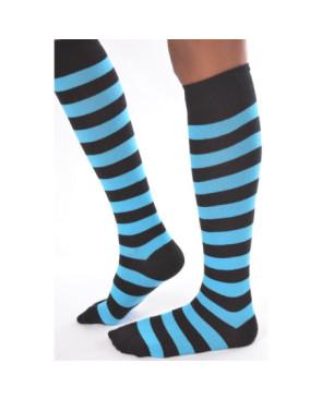  Mi bas coton tendance noire et turquoise