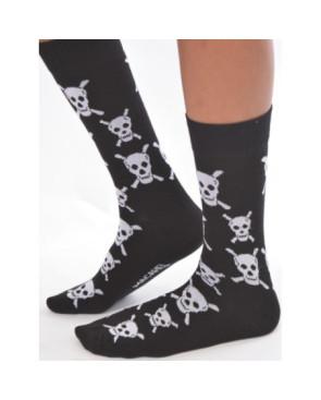 chaussettes fantaisie en coton têtes de morts