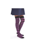 Jambières coton rayures noires violettes