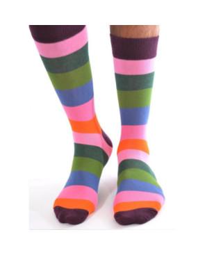 Chaussettes multi rayures Fantaisie