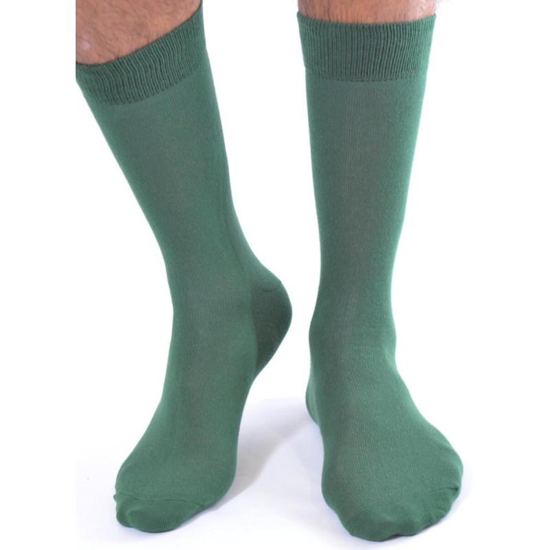 Chaussettes coton verts profond Homme
