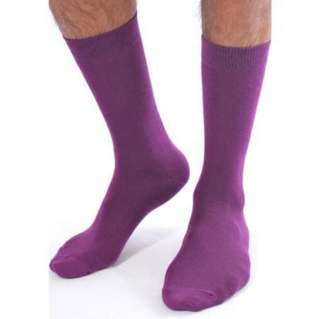 Chaussettes coton Violet Homme