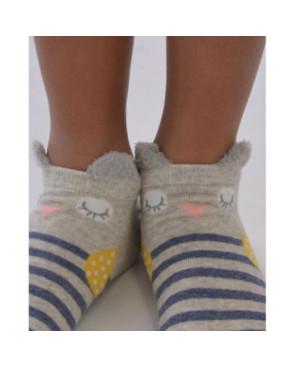 Chaussettes jolies chouettes fantaisie grises