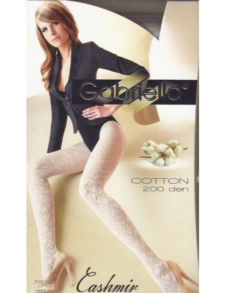 Collant Losange ajouré coton ivoire