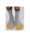 Chaussettes Grises 5 Doigts jaunes