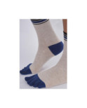 Chaussettes Beige 5 Doigts Bleus