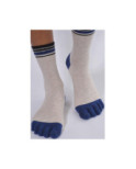 Chaussettes Beige 5 Doigts Bleus