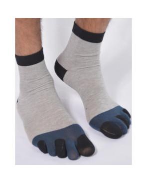 Chaussettes Grises 5 Doigts Bleus