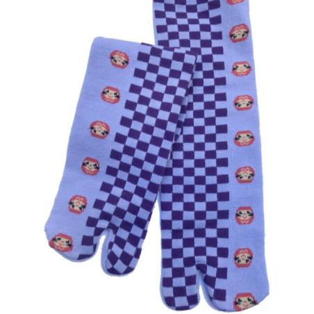 Les Petits Caprices Femme Chaussettes Tabis à Carreaux Emojis