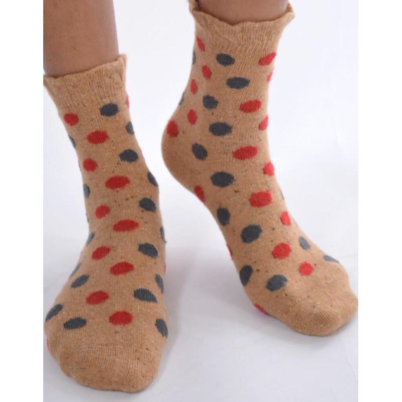 Chaussettes Non Comprimantes en Laine à Pois