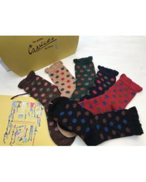 Chaussettes Non Comprimantes en Laine à Pois