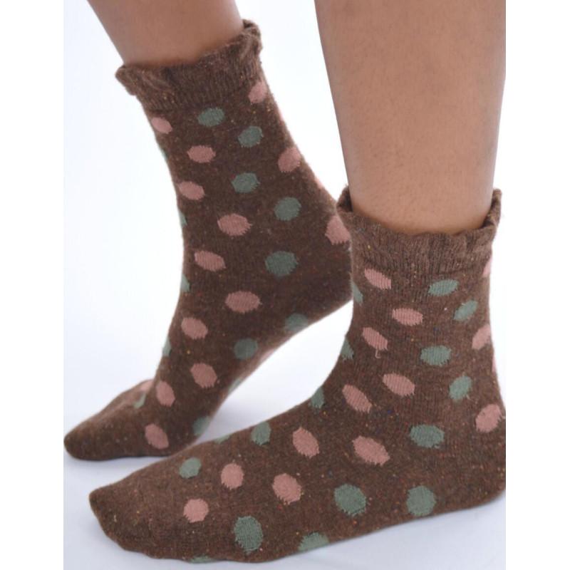 Collant laine et Cachemire Berthe aux grands Pieds Bordeaux noir