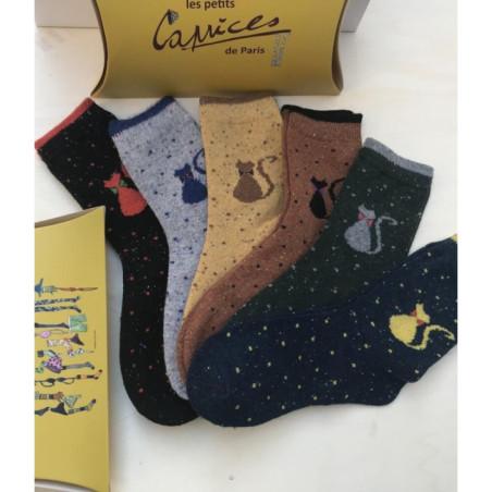 Chaussettes Laine Chats à noeud Pap