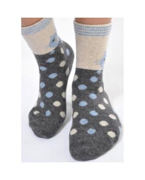 Chaussettes chaudes chat et pois fantaisie grises