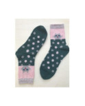 Chaussettes laine angora Pois et Chat
