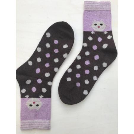 Mitaines Mohair tréfles strass  rouge Ariane Lespire