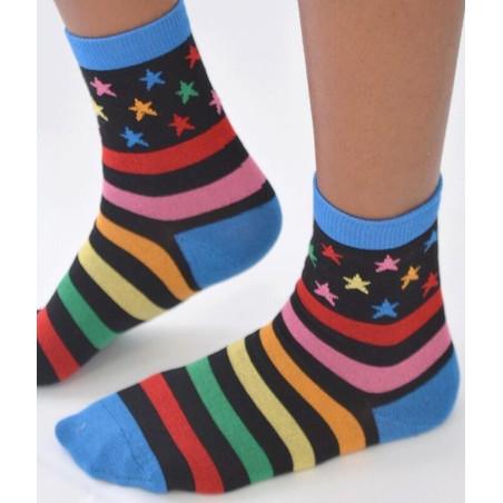 Chaussettes rayures étoilées tendance