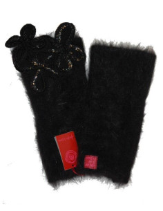 Mitaines Mohair tréfles strass  Noires Ariane Lespire 2