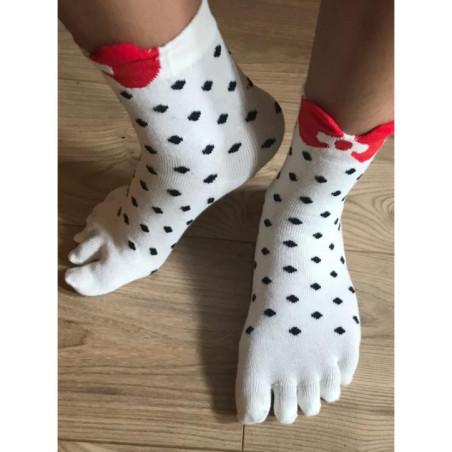 Chaussettes 5 Doigts Plumetis et noeud pap