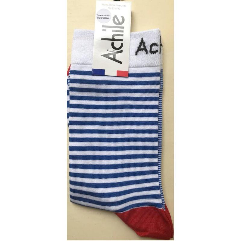 Chaussettes Asymétriques rayures Achile