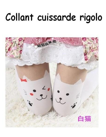 Collant cuissarde Chat Manga