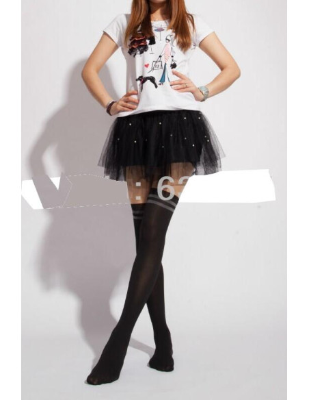 collant cuissarde rayures sport