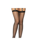 Bas Resille Couture strass et ruban Rouge