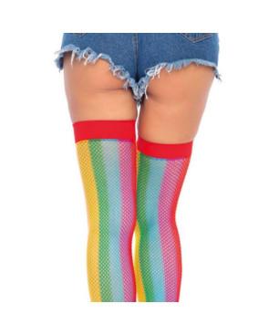 Leg Avenue  Femme Cuissarde résille Arc en ciel