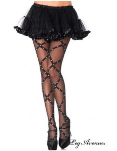 Collant Lanière cloutée Leg Avenue