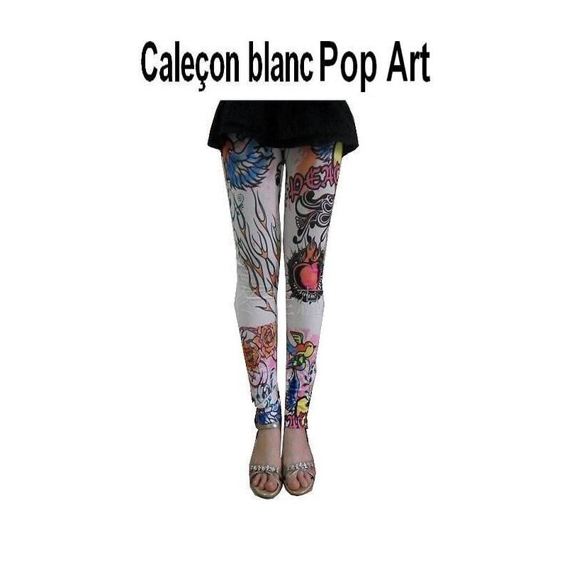 Caleçon Blanc Tattoo Vintage